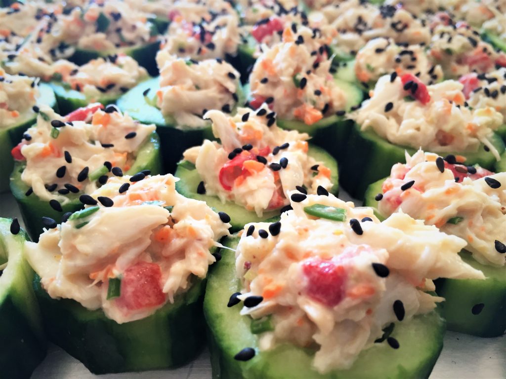 Wasabi Lime Crab Salad Cucumber Bites | Recipe For A Party