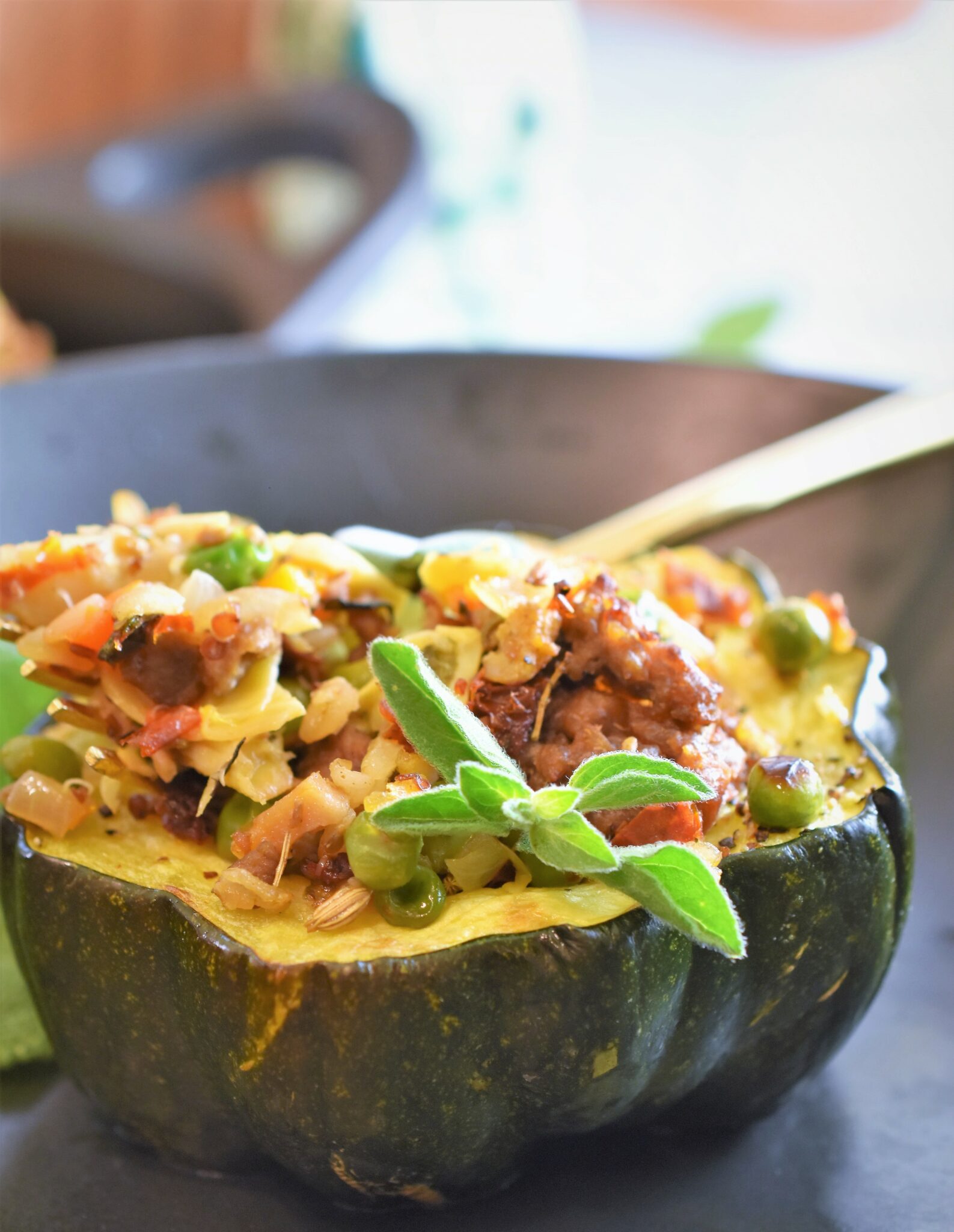 Beyond Stuffed Acorn Squash Vegan Comfort Food. Yum!