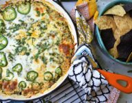 cheesy dip baked in skillet