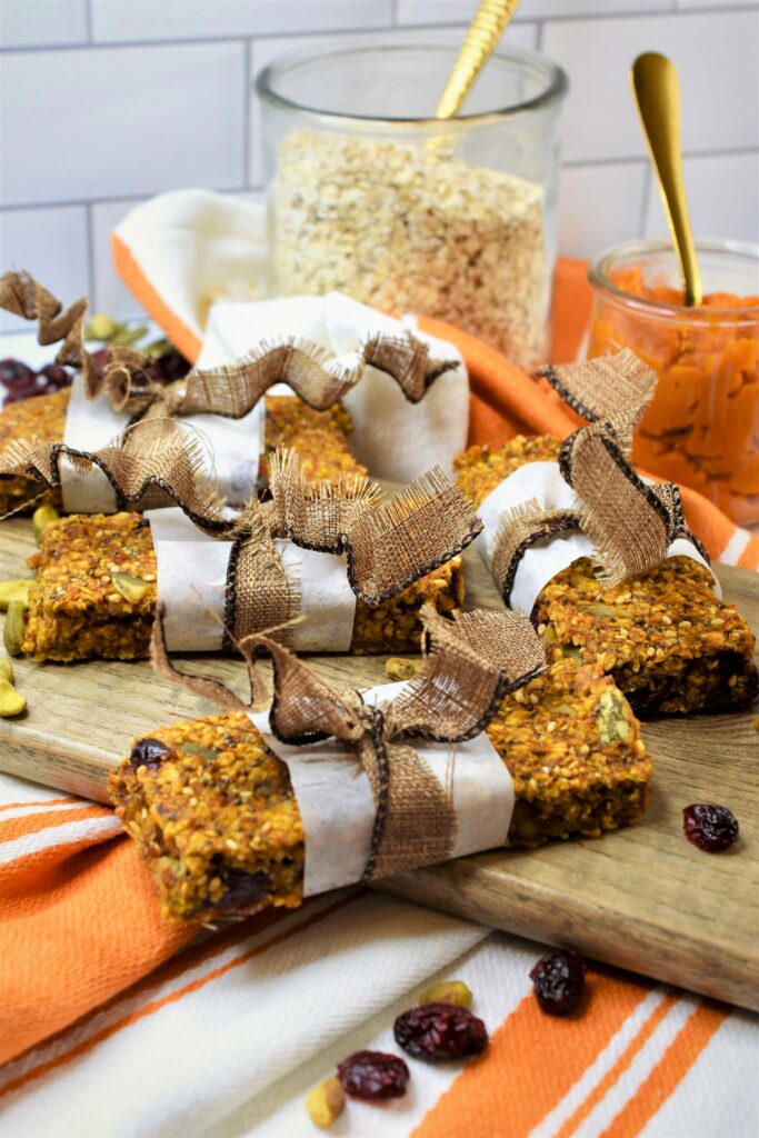 autumn treats from the kitchen wrapped in parchment paper and ribbon
